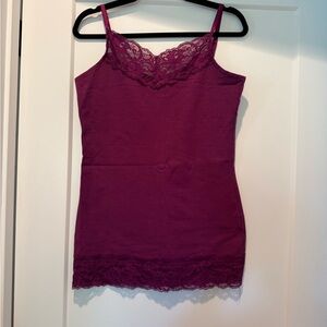 Romy Lace Trim Camisole - Deep Purple